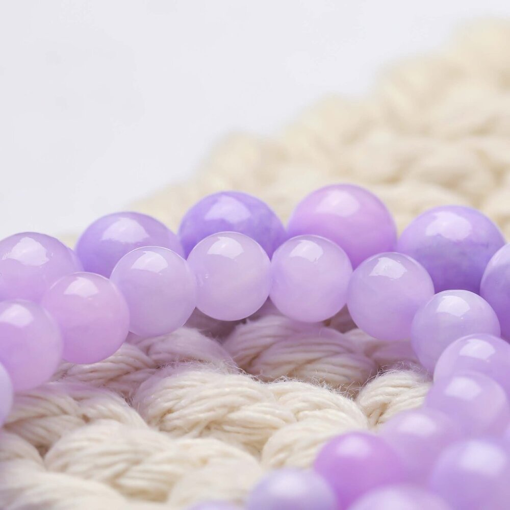 8mm Purple Persian Jade Round Beads DIY Jewelry Making - Picture 2 of 3